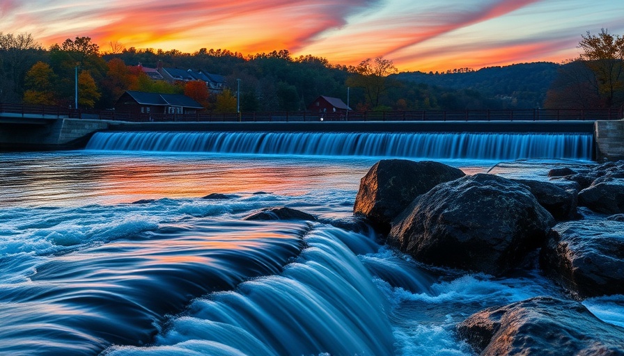 Iconic landmarks in Greenville SC, Liberty Bridge at sunset.