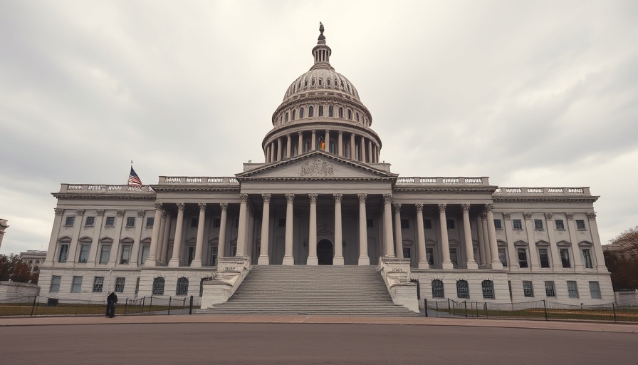 US Capitol building under cloudy sky, symbolizing US government shutdown.