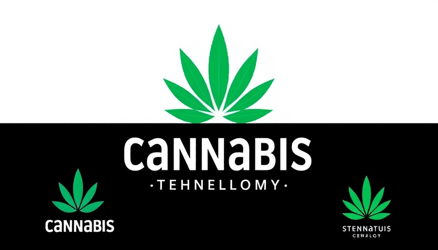 Cannabis and technology logo highlighting stock surge theme