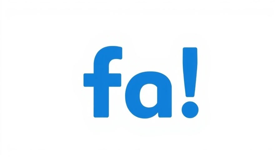 Minimalist text design featuring 'fa!' in blue.