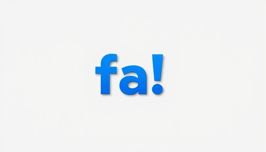 Minimalist blue 'fa!' text on gray background design