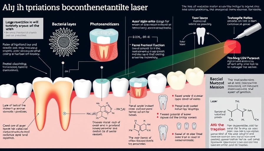 Infographic on dental bacterial processes for herbal irrigation in pediatric dentistry.