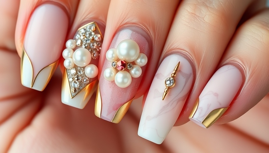 Elegant manicure with frame nails trend designs.