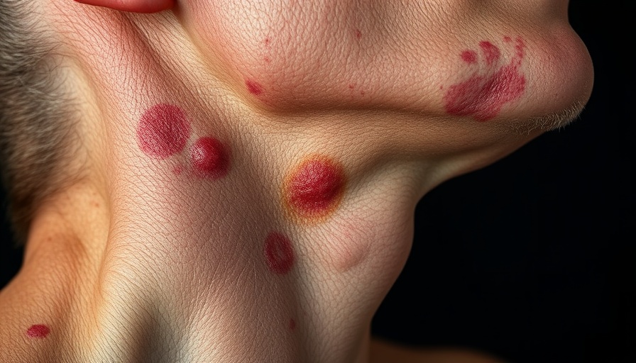 Close-up of psoriasis on neck, GLP-1 Agonists for Psoriasis Treatment