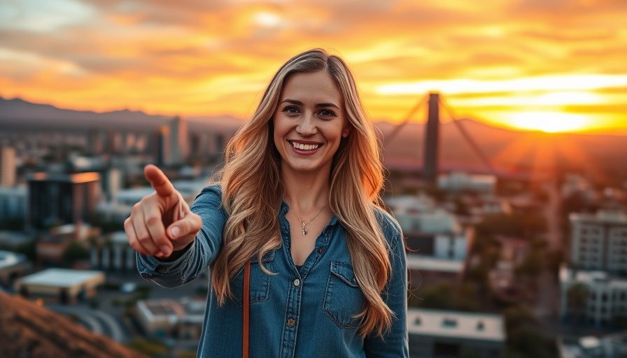 Moving to Phoenix advice with cityscape and sunset.