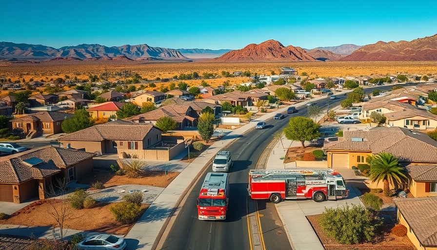Desert Passage Fire Emergency response by fire trucks and police.