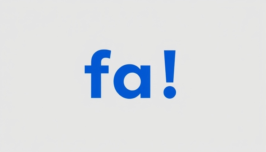 Simple blue 'fa!' on gray background.