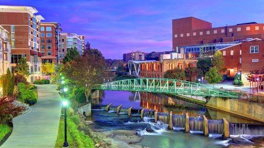 Vibrant illustration of lively Upstate breweries with neon signs.