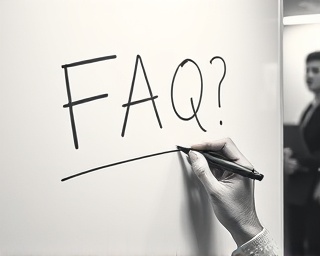 proactive faq consultation, focused expression, drawing on a whiteboard, photorealistic, minimalistic office with smart technology, highly detailed, pen strokes, precise lines, grayscale color scheme, LED lighting, shot with a 20mm lens.