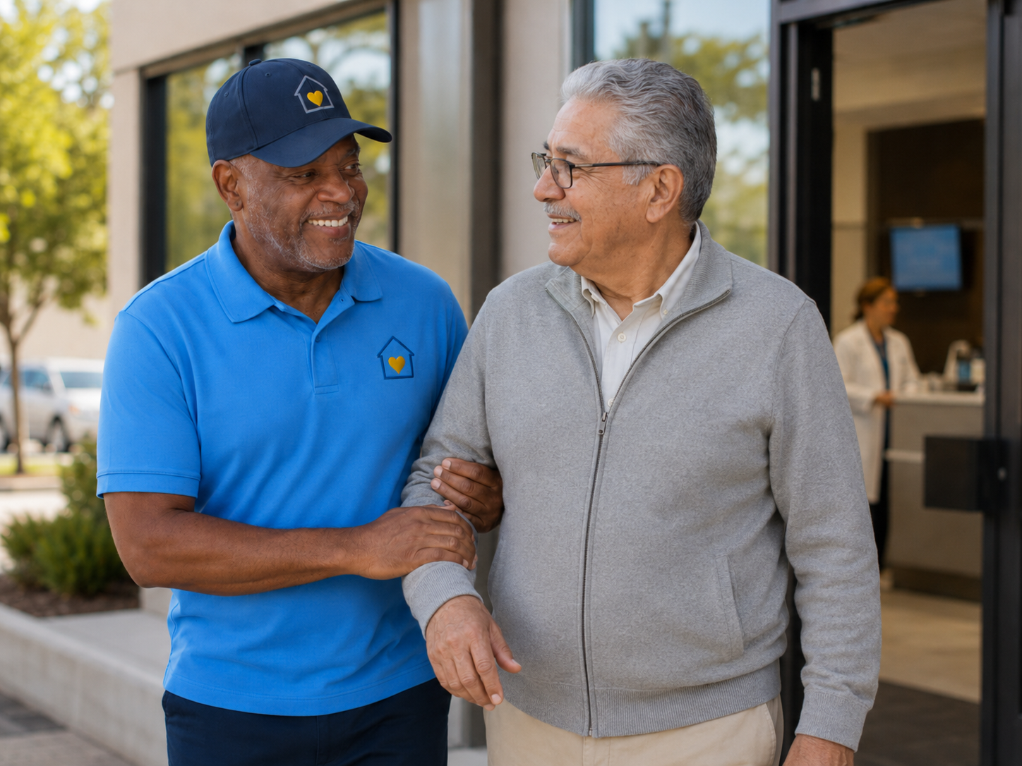 stockton senior errand and courier service brad helping elder to the doctor's appointment