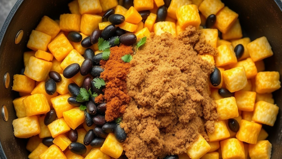 Mexican Tater Tot Casserole ingredients in a skillet.