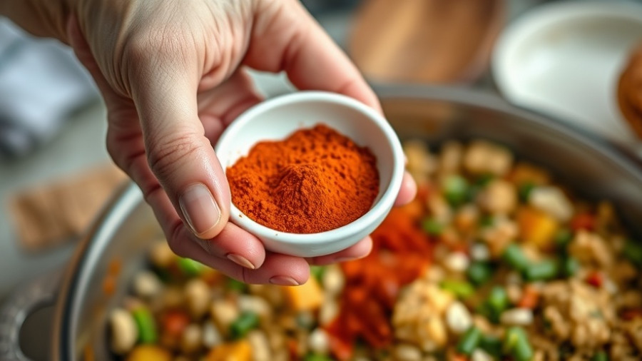 Best Cheesy Casserole Recipe ingredients, hand holding spice.