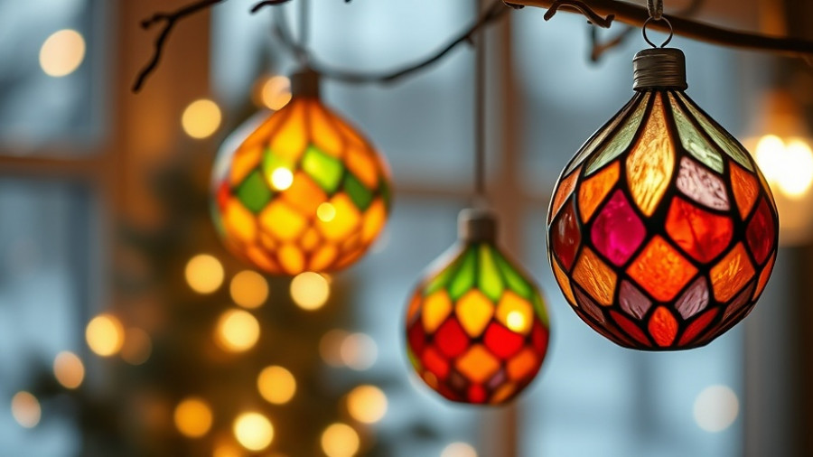 Cozy holiday decor with stained glass ornaments, Homeowners Holiday Tips.