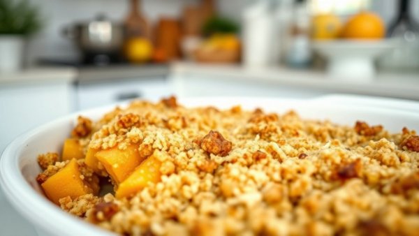 Delicious squash casserole with breadcrumbs in a baking dish.