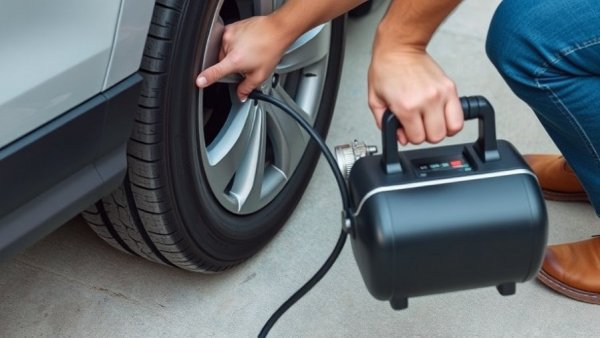 Using portable air compressor for tire inflation, free air for tires.