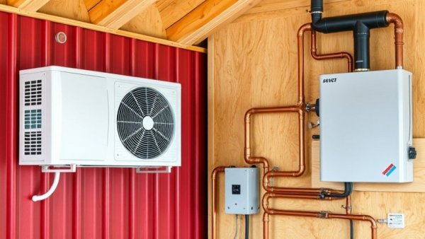 Efficient heating and cooling systems in a barndominium