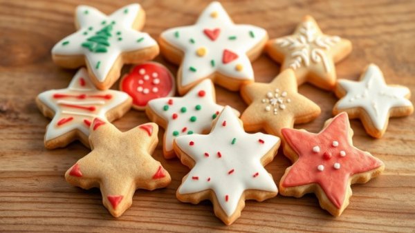 Easy sugar cookie recipe: decorated cookies with frosting and sprinkles.