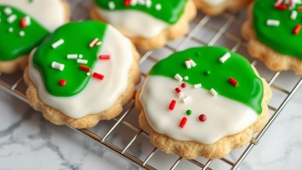 Decorative sugar cookies with colorful easy icing for holidays.