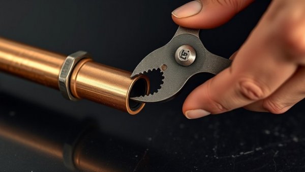 Hands cutting copper pipe for DIY Coffee Maker project