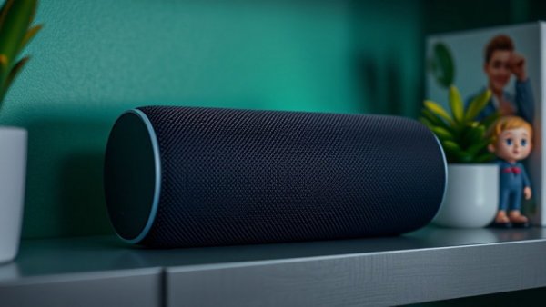 Review of Amazon Echo Studio 2025, sleek design on display.