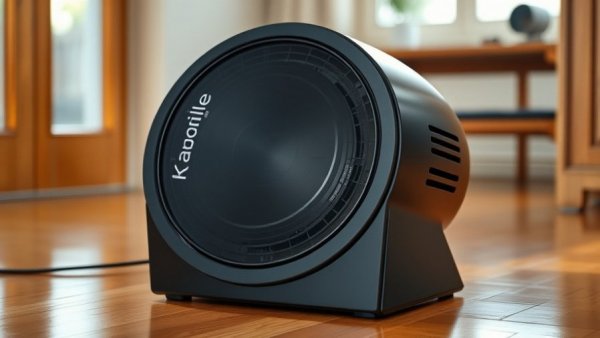 Modern Kismile radiant space heater on wooden floor