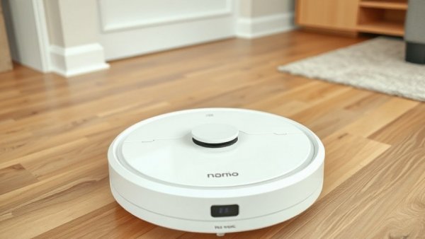 Robotic vacuum demonstrating strong suction on wooden floor, home automation.