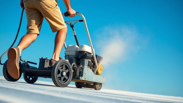TPO roofing installation machine at work in Oklahoma City.