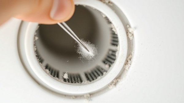 Close-up using tweezers for DIY cleaning hacks on air vents.