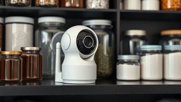 Aqara Camera G100 review image showing camera on a shelf.