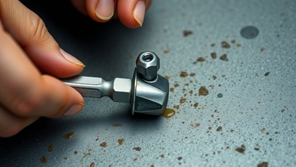 Close-up of cleaning a router bit with hands, clean saw blades and router bits.