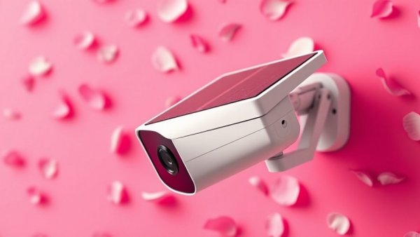 Eufy SoloCam S340 with pink petal background, showcasing discount
