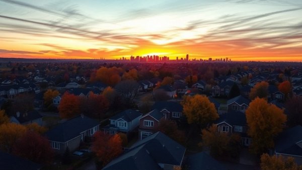 Suburban sunset view reflecting home additions in Southeast Michigan.