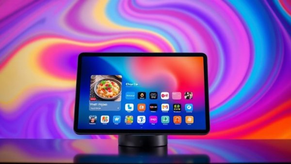 Echo Show 21 deal display with vibrant background.