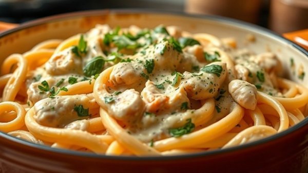 One Pot Chicken Pasta in a creamy sauce with herbs