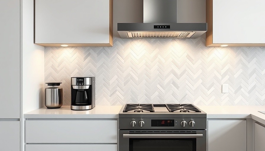 Modern kitchen with herringbone tile backsplash 2025.