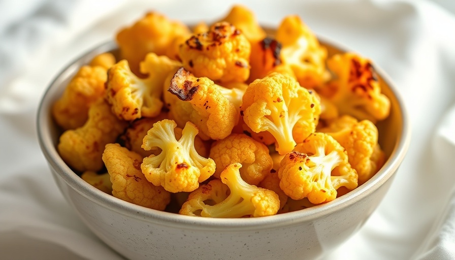 Best roasted cauliflower florets, crispy edges, served in a bowl.