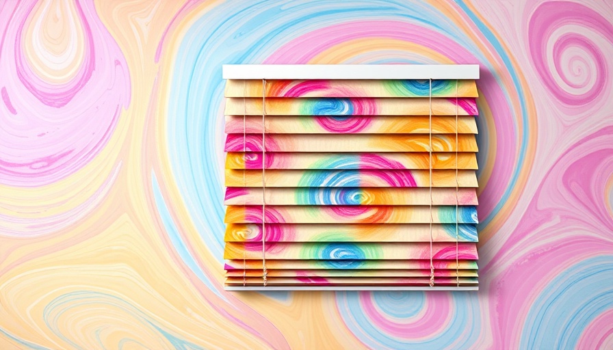 Colorful patterned blinds for home automation, vibrant design.