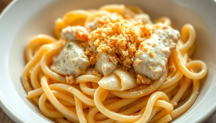 Delicious Chicken Cordon Bleu Pasta with creamy sauce.