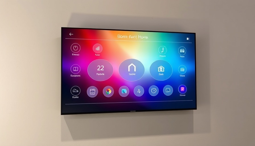 Smart home interface display for home automation on wall.