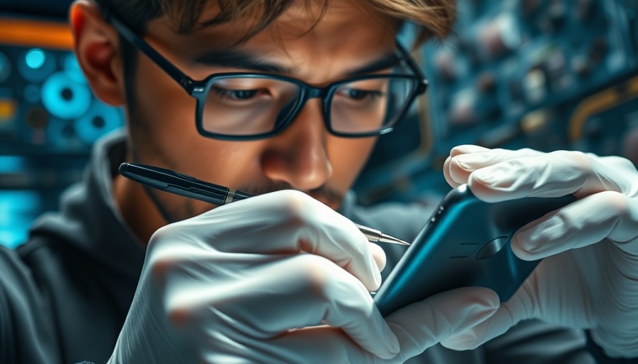 Repair Smart Home Devices: Person fixing smartphone with tools.