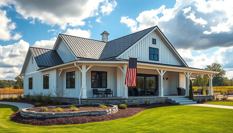 Modern barn-style house with garden, showcasing Big Beautiful Bill Benefits.