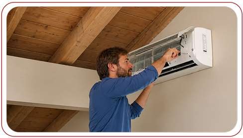Ductless Mini Split HVAC installation on wall in residential home