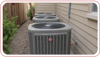 3 unit central air installation on the side of a residential home
