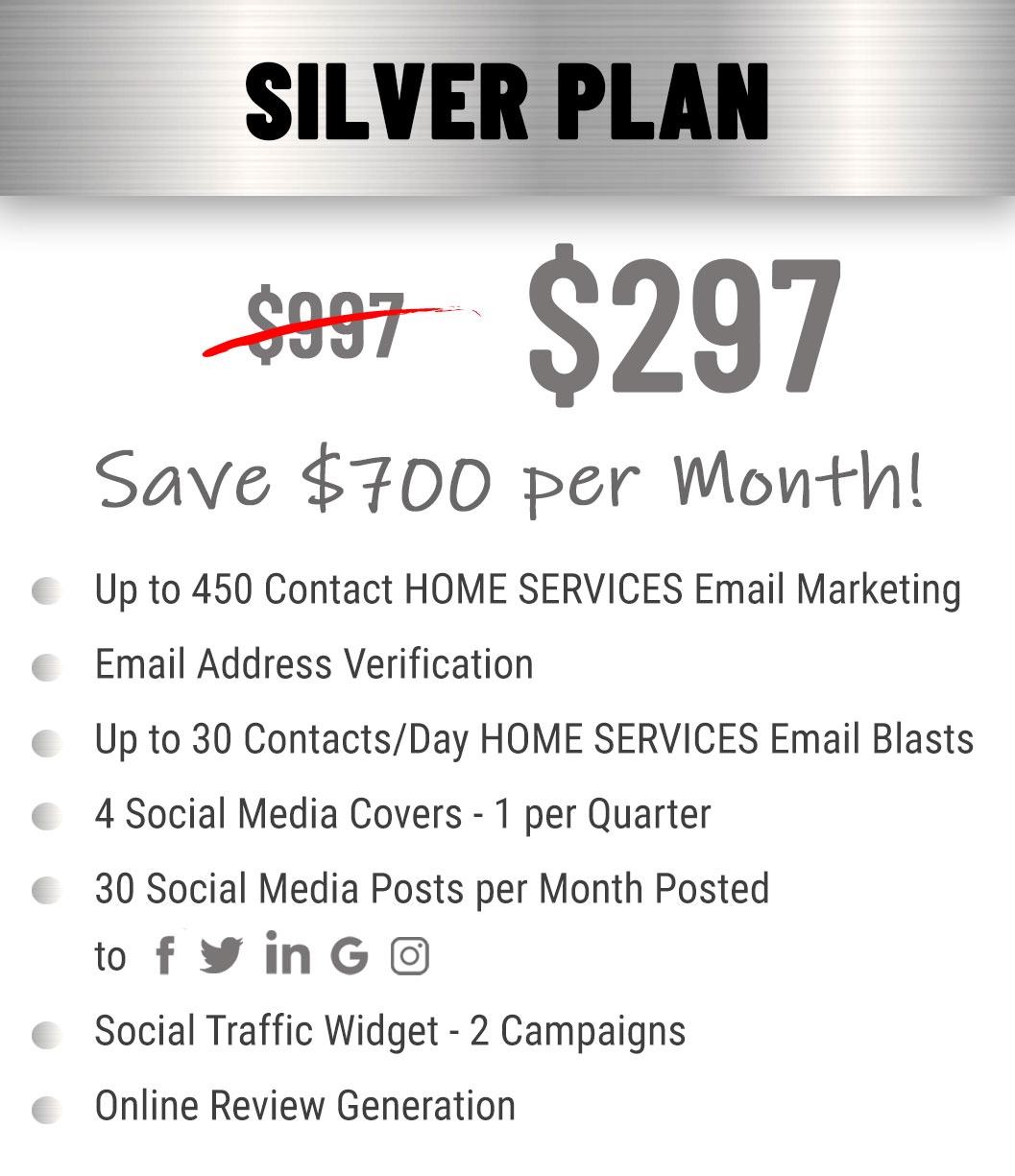 Silver Plan Pricing and Features HOME SERVICES