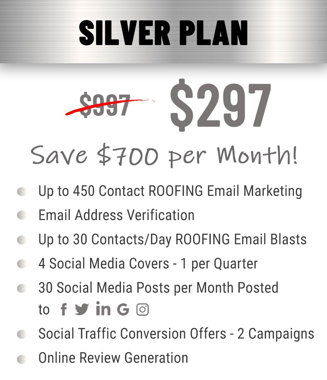 Silver Plan Pricing and Features ROOFING