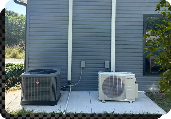 Rheem communicating system and mini split installation residential home Central Kentucky