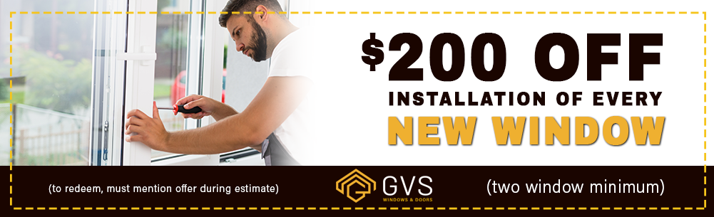 offer two hundred dollars off installation of every new window two window minimum must mention offer to redeem