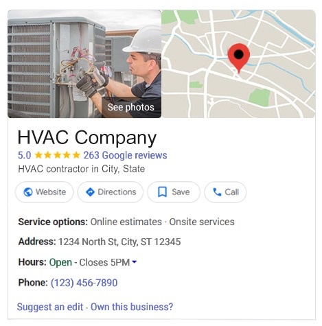 Google Business Profile for HVAC service companies