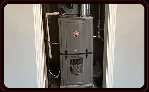 Newly install furnace in an enclosed space in residential home Central Kentucky