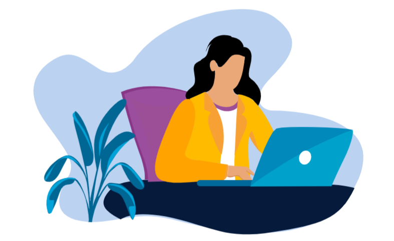 Illustration of a woman reading your 5 star reviews online